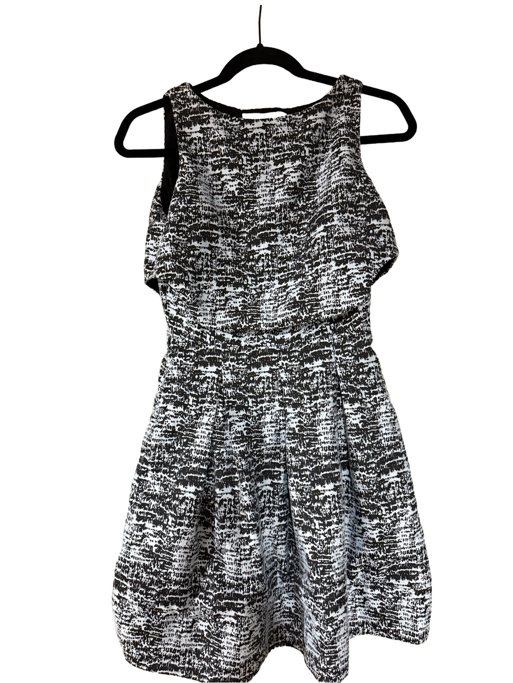 JONATHAN SIMKHAI Ice Blue & Black Abstract Bubble Hem Mini Dress Size 0